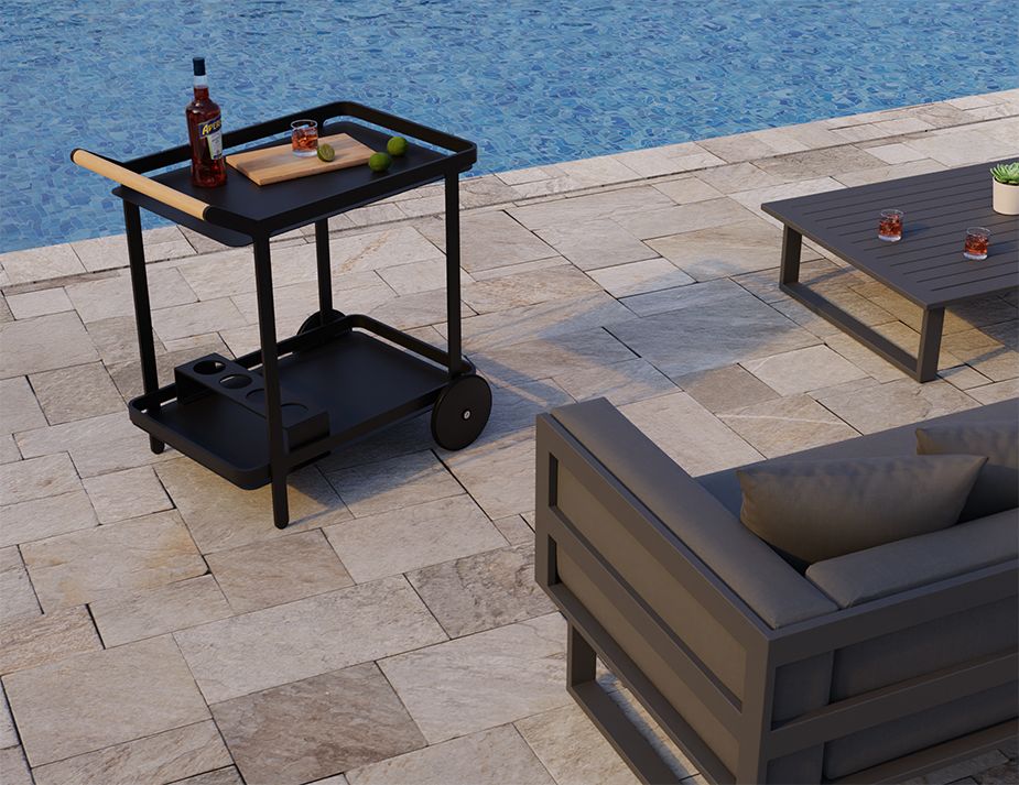 Black Bar Cart Poolside