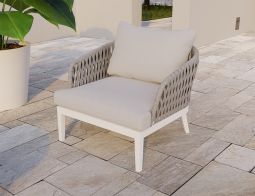 Alma Single Seater Outdoor Lounge Chair White