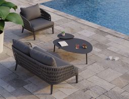 Alma Charcoal 2 Seater High Back Angle