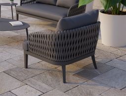 Alma Charcoal Back Single Seater Aluminium