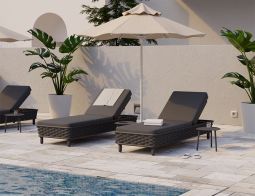 Siano Sun Lounge Charcoal Low Outdoor