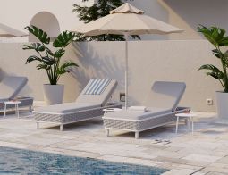 White Siano Poolside Modern Sun Bed