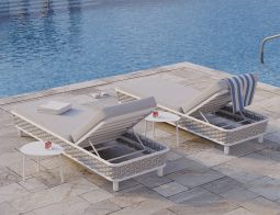 White Siano Sun Lounge Poolside