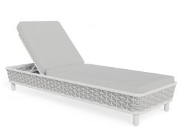 Siano Sun Lounge - Outdoor - White - Light Grey Cushion