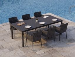 Siano Charcoal Diningt Set Outdoor Poolside 3 Seater