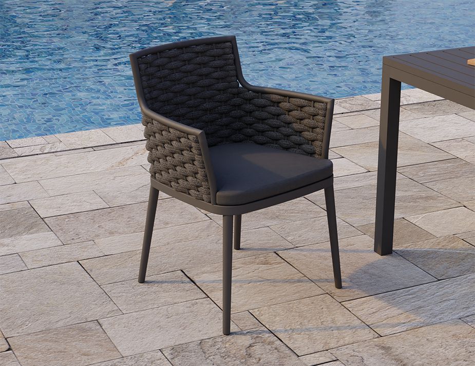Charcoal Siano Chair Weave Front
