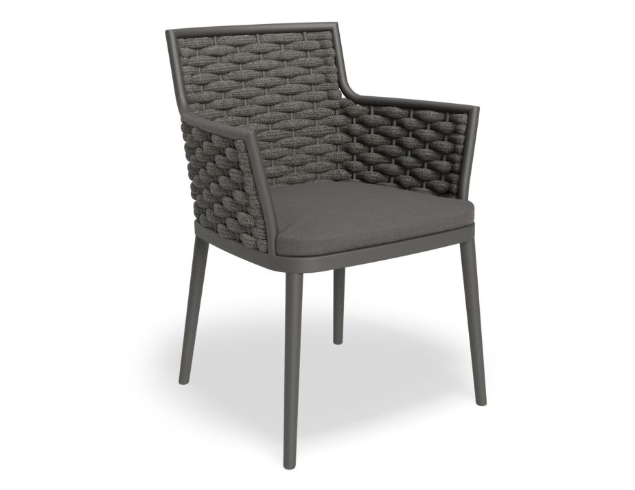 Siano Chair Charcoal Weave Outdoor Modern