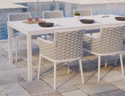 White Siano Chair Dining Back Weave Outdoor