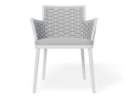 Siano Dining Chair - Outdoor - White - Light Grey Cushion