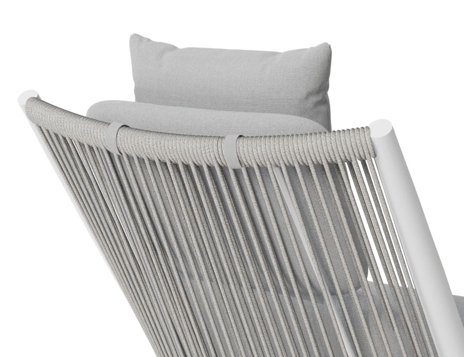 Minori Rope Cushion Light Grey White Frame