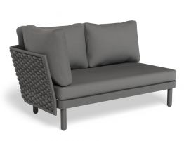 Siano Modular Left Arm 2 Seater - Outdoor - Charcoal - Dark Grey Cushion ***Clearance***