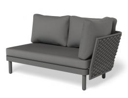 Siano Modular Right Arm 2 Seater - Outdoor - Charcoal - Dark Grey Cushion