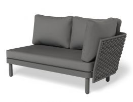 Siano Modular Right Arm 2 Seater - Outdoor - Charcoal - Dark Grey Cushion ***Clearance***