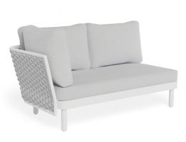 Siano Modular Left Arm 2 Seater - Outdoor -White - Light Grey Cushion
