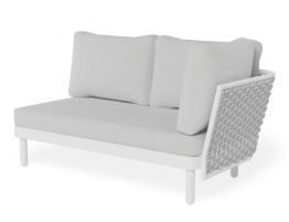 Siano Modular Right Arm 2 Seater - Outdoor - White - Light Grey Cushion