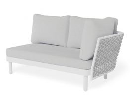 Siano Modular Right Arm 2 Seater - Outdoor - White - Light Grey Cushion ***Clearance***