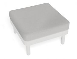 Textile White Square Siano Pouf