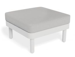 Siano Modular Pouf - Outdoor - White - Light Grey Cushion