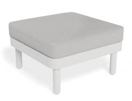 Siano Modular Pouf - Outdoor - White - Light Grey Cushion ***Clearance***