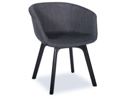 Lonsdale Armchair -  Black - Charcoal Fabric