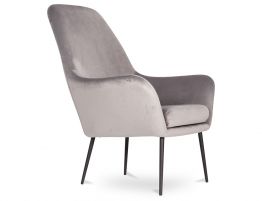 Soho Lounge Chair - Light Grey Velvet