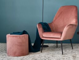 Pink velvet chair and ottoman deals