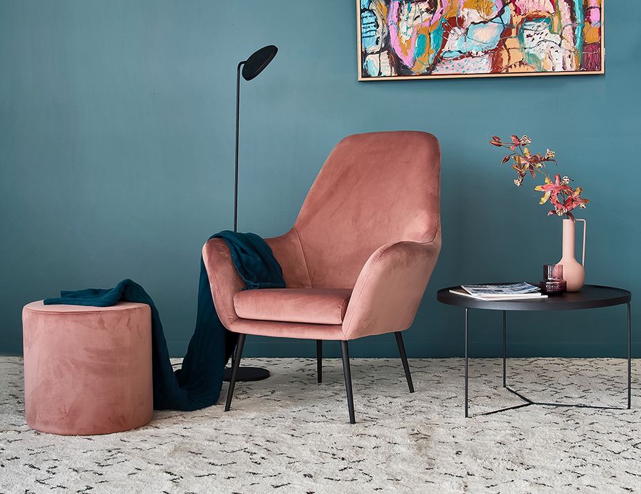 Blush velvet chair clearance