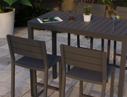 Halki Charcoal Backrest Stools High Bar