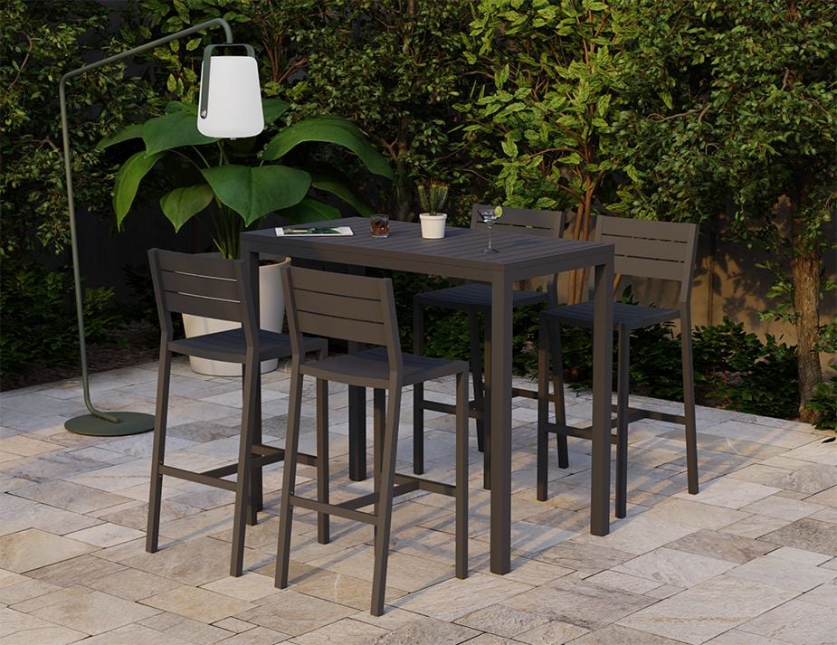 Halki Charcoal High Bar Stools Modern