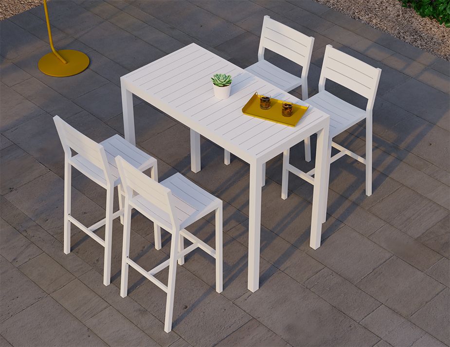 Backrest Stools Modern White Halki 125 Table