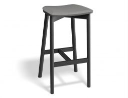 Andi Backless Barstool Pad Black Lightgreyfabric