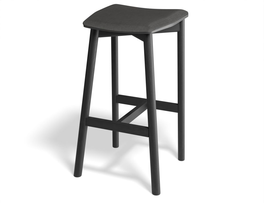 Andi Backless Barstool Pad Black Charcoalfabric Back