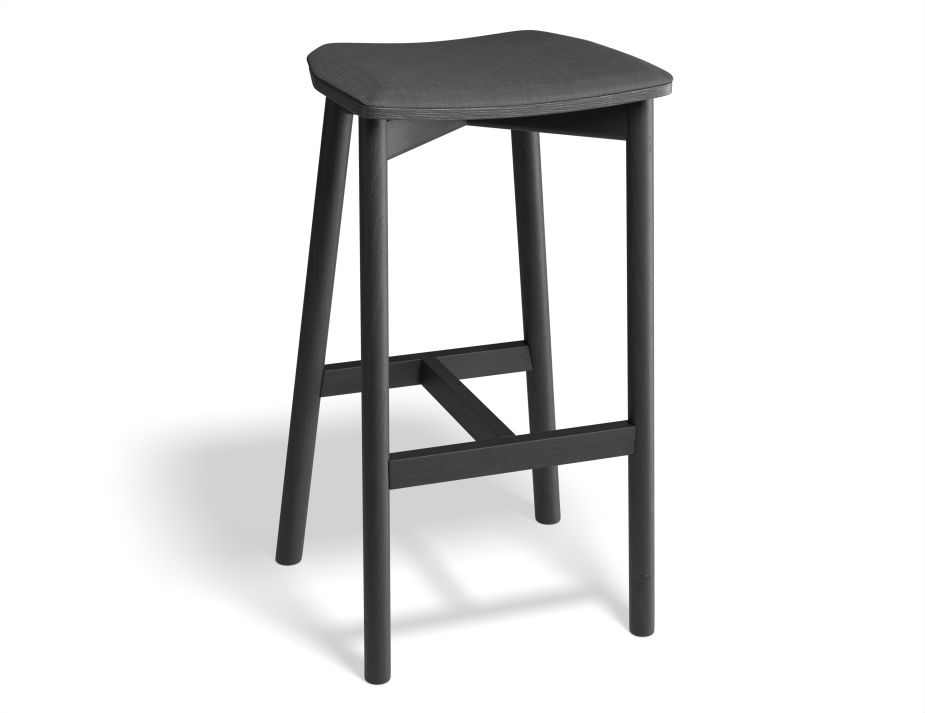 Andi Backless Barstool Pad Black Charcoalfabric