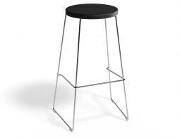 HUGO Barstool 75cm Chromeframe Blackwood Roundseat