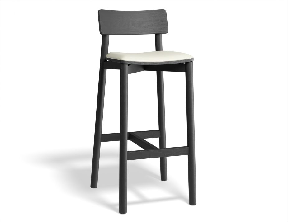 Andi Black Stool Whiteseatpad