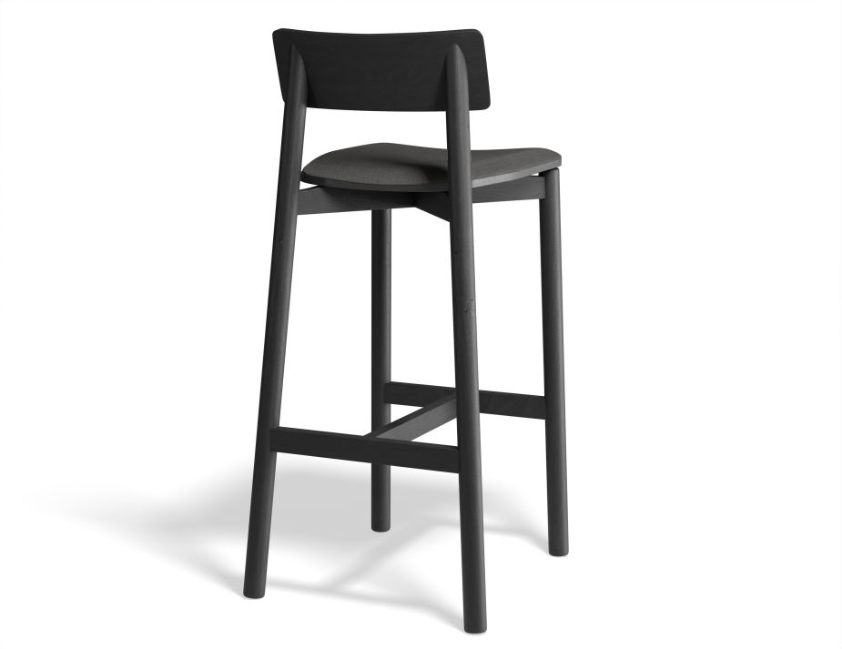 Andi Barstool Pad Black Charcoalfabric Back