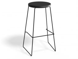 HUGO Barstool 75cm Blackframe Blackwood Roundseat