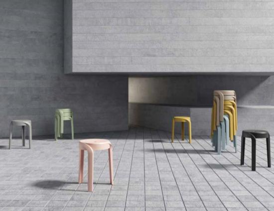 Swirl Stool - Pale Blue