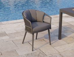 Avila Charcoal Dining Chair Outdoor Mesh