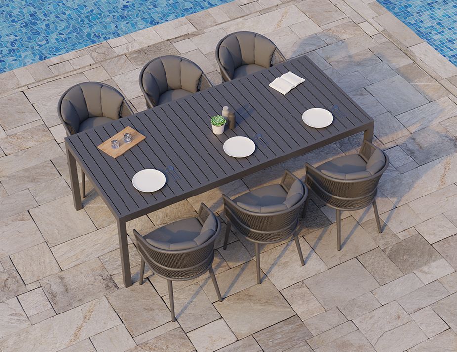 Avila Charcoal Halki Set Dining Poolside Modern