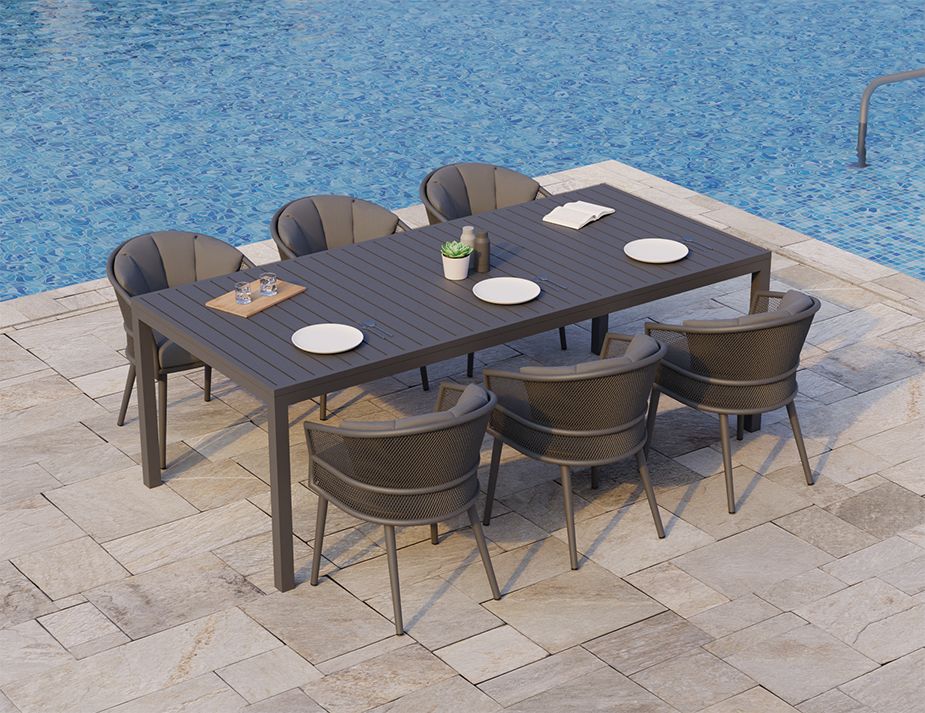Avila Charcoal Outdoor Dining Chair Halki Table Relax