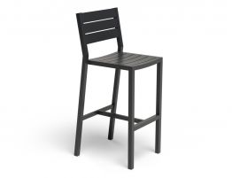 Halki Stool With Backrest - Charcoal