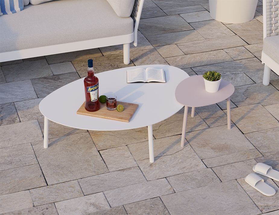 White Pink Cetara Close Outdoor Tables