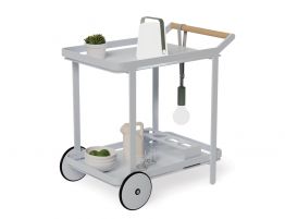 Imola Outdoor Bar Cart - Matt Silver Grey ***Clearance***