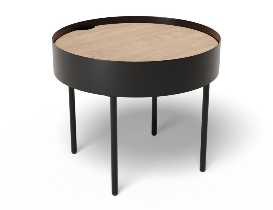 Round Black Tao side Table for commercial spaces
