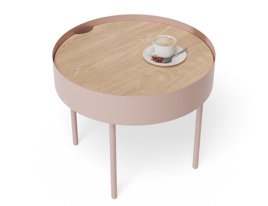 Small Round Pink Tao side Table for commercial spaces