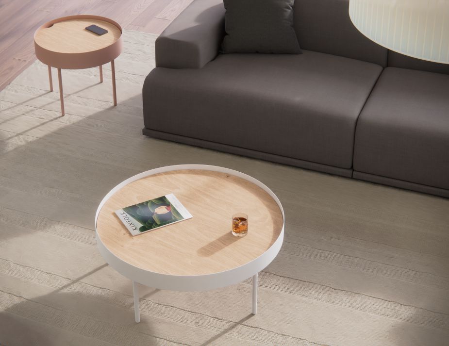Pink round store side table