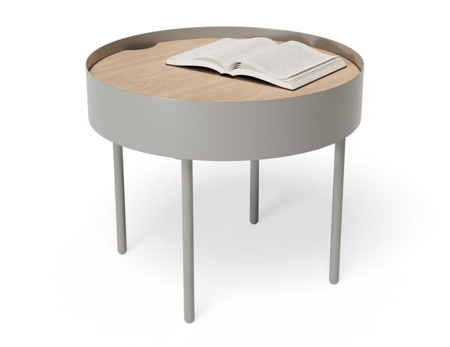 Small round outlet silver table