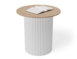 Mimi Side Table - White - Natural 