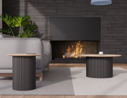 Side Shot Black Base Fireplace